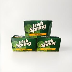 Vintage Irish Spring Bar Soap Lot Of 3 Original Package 4 .oz Bar NOS sealed